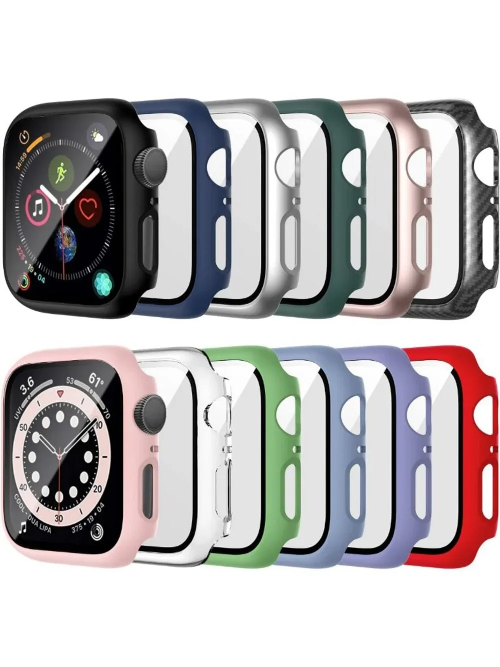 44mm Apple Watch Screen Protector Case - 12 Pack for SE Series 4/5/6 - Durable